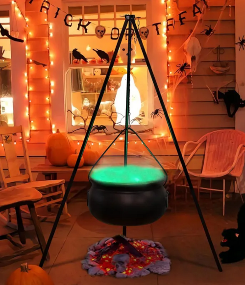 Bubbling Cauldron Prop with Fog Effect