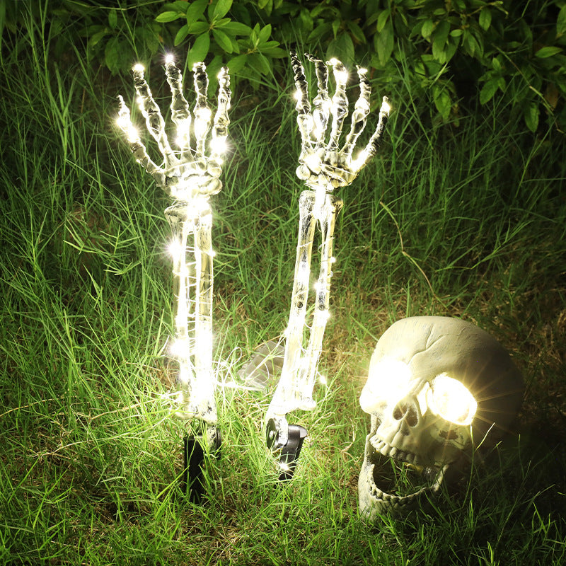 Skeleton and skull décor set piece with glow finish — product photo 11