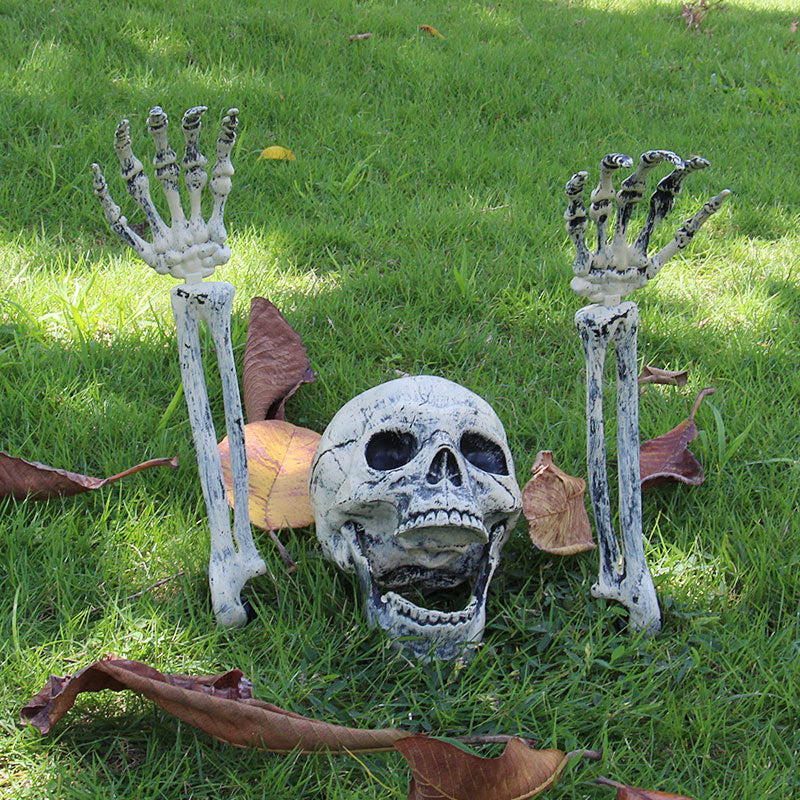Skeleton and skull décor set piece with glow finish — product photo 2