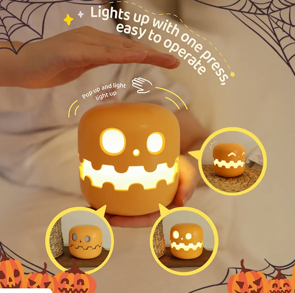 USB-rechargeable carved-style pumpkin lamp — product photo 5