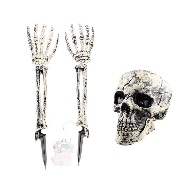 Skeleton and skull décor set piece with glow finish — product photo 7