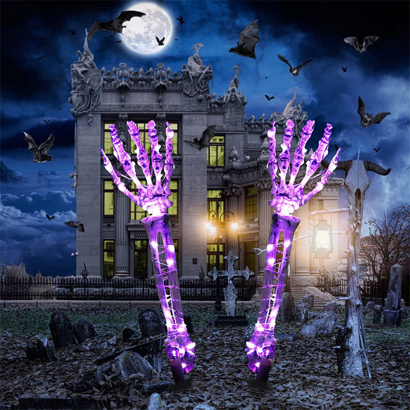 Skeleton and skull décor set piece with glow finish — product photo 6