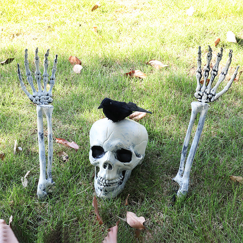 Skeleton and skull décor set piece with glow finish — product photo 10