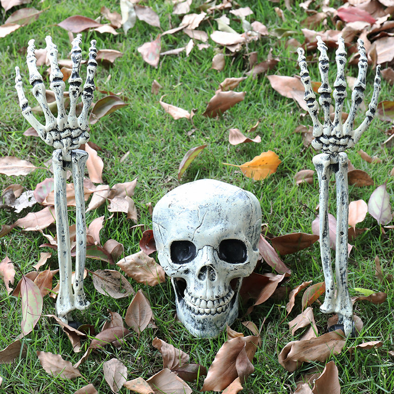 Skeleton and skull décor set piece with glow finish — product photo 3