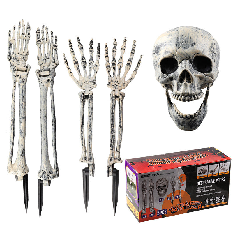 Skeleton and skull décor set piece with glow finish — product photo 13