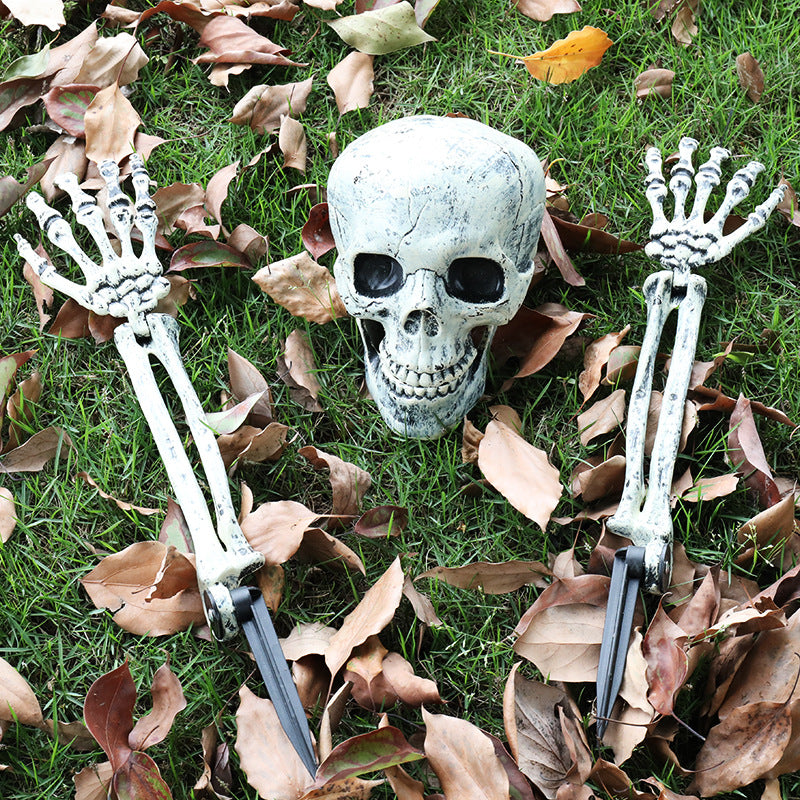 Skeleton and skull décor set piece with glow finish — product photo 5