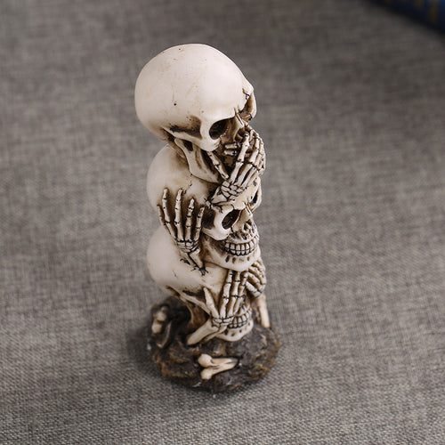 Hand-Painted Resin Skull