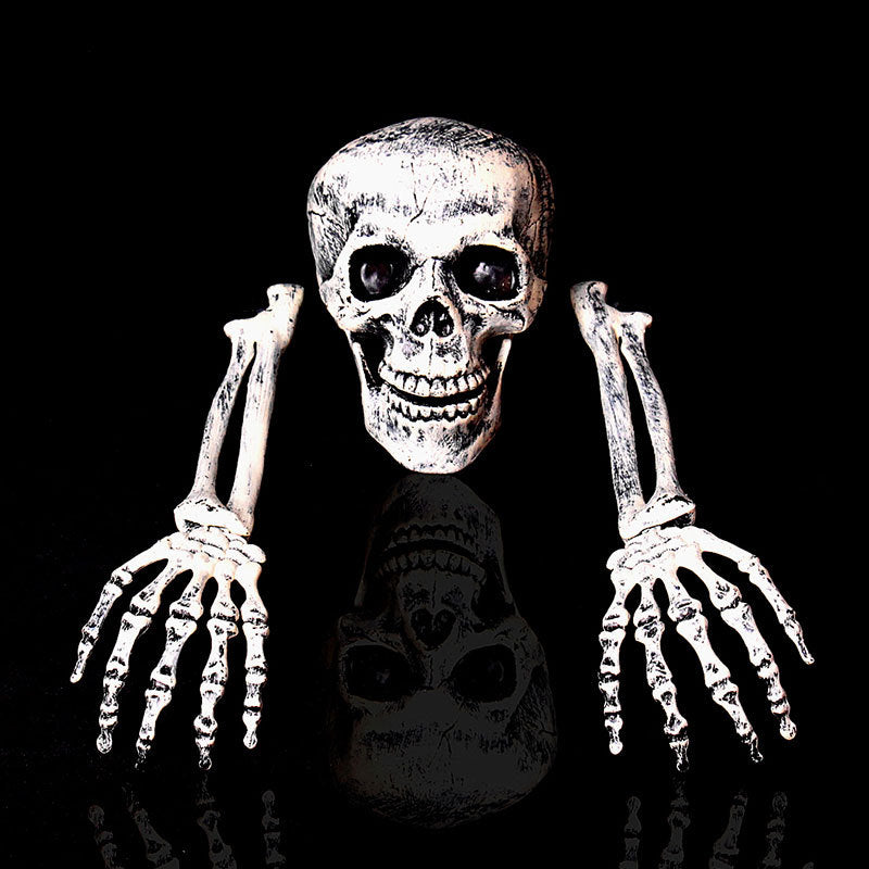 Skeleton and skull décor set piece with glow finish — product photo 4
