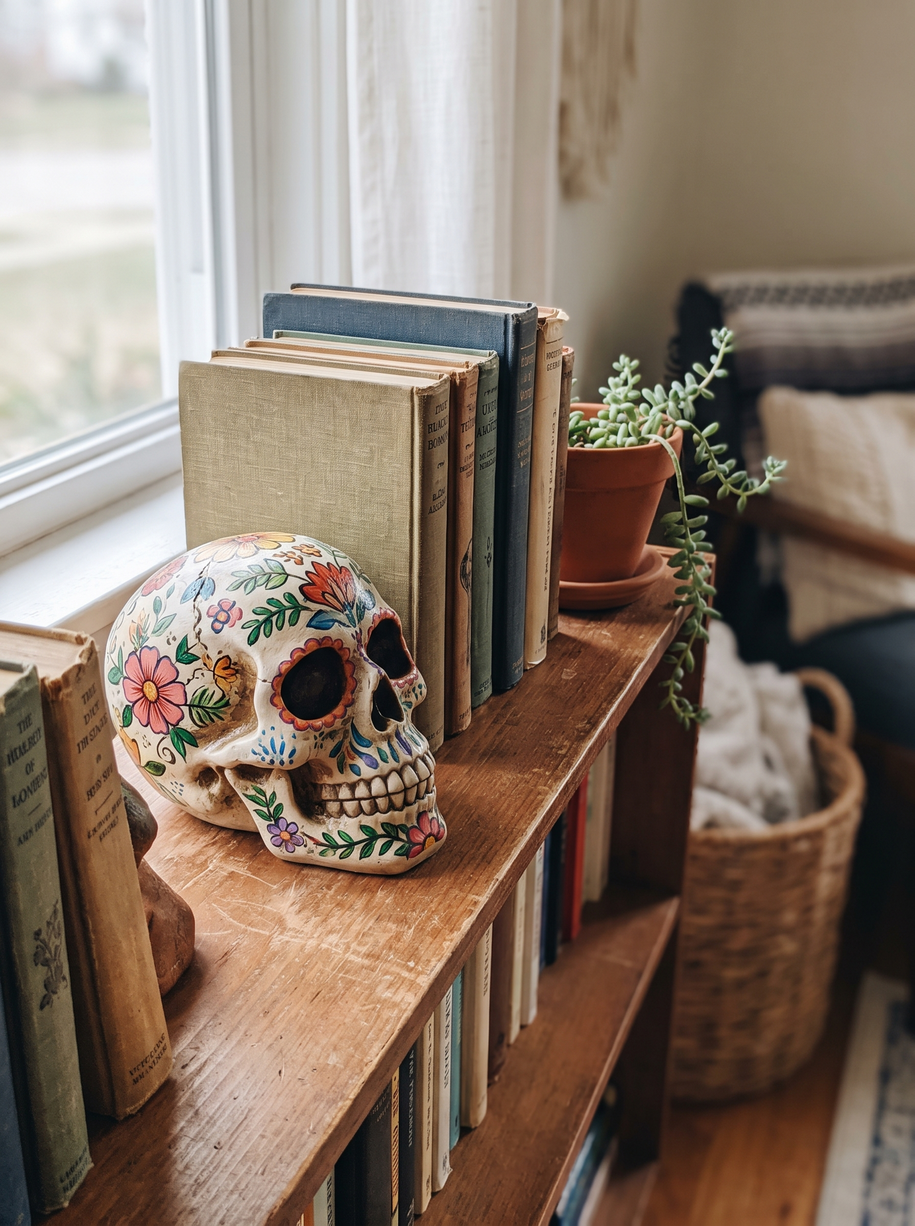 Hand-Painted Resin Skull lifestyle photo